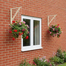 vidaXL Fal polc tartók 12 db Antik fehér 21 x 21 x 3.5 cm Acél