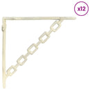 vidaXL Fal polc tartók 12 db Antik fehér 21 x 21 x 3.5 cm Acél