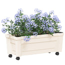 vidaXL Calypso cserép kerekekkel Fehér 79 x 35 x 33 cm PP