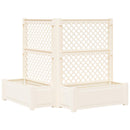 vidaXL Nagy virágtartó trellissel 2 pcs Fehér 143 x 143 x 133,5 cm PP