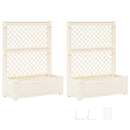 vidaXL Nagy virágtartó trellissel 2 pcs Fehér 143 x 143 x 133,5 cm PP