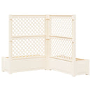 vidaXL Nagy virágtartó trellissel 2 pcs Fehér 143 x 143 x 133,5 cm PP