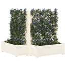 vidaXL Nagy virágtartó trellissel 2 pcs Fehér 143 x 143 x 133,5 cm PP
