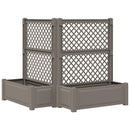 vidaXL Nagy virágtartó trellissel 2 pcs Szürke 143 x 143 x 133,5 cm PP
