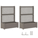 vidaXL Nagy virágtartó trellissel 2 pcs Szürke 143 x 143 x 133,5 cm PP