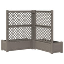 vidaXL Nagy virágtartó trellissel 2 pcs Szürke 143 x 143 x 133,5 cm PP