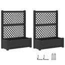 vidaXL Nagy virágtartó trellissel 2 pcs Antracitszürke