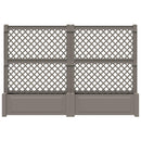vidaXL Nagy virágtartó trellisszel 2 pcs Szürke 200 x 43 x 133,5 cm PP