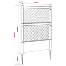 vidaXL Trellis tüskével Szürke 99 x 6 x 165 cm PP