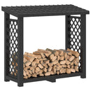 vidaXL Tűzifaállvány 114 x 46 x 101 cm PP Antracitszürke
