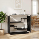vidaXL Tálalószekrény Fekete Tölgy 98 x 37,5 x 75,5 cm Szerelt Fa