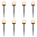 vidaXL Kültéri napelemes lámpák talppal 8 pcs Meleg fehér 38,5 cm ABS