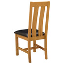 vidaXL Étkezőszék 2 pcs Tömör Tölgyfa Fekete 45 x 54 x 100 cm