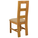 vidaXL Étkezőszék 2 pcs Tömör Tölgyfa Bézs 45 x 51 x 105 cm