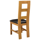 vidaXL Étkezőszék 2 pcs Tömör Tölgyfa Fekete 45 x 51 x 105 cm