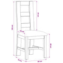 vidaXL Étkezőszék 2 pcs Tömör Tölgyfa Fekete 45 x 51 x 105 cm