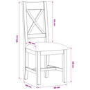 vidaXL Étkezőszék 2 pcs Tömör Tölgyfa Szürke 45 x 54 x 105 cm