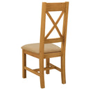 vidaXL Étkezőszék 2 pcs Tömör Tölgyfa Bézs 45 x 54 x 105 cm