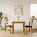 vidaXL Étkezőszék 2 pcs Tömör Tölgyfa Fekete 45 x 54 x 105 cm