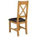 vidaXL Étkezőszék 2 pcs Tömör Tölgyfa Fekete 45 x 54 x 105 cm
