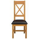vidaXL Étkezőszék 2 pcs Tömör Tölgyfa Fekete 45 x 54 x 105 cm