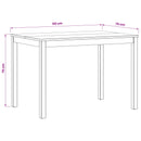 vidaXL Étkezőasztal 110 x 75 x 75 cm Tömör Tölgyfa Természetes