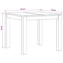 vidaXL Étkezőasztal 90 x 90 x 75 cm Tömör Tölgyfa Természetes Négyzet