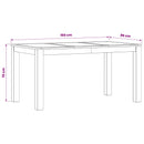 vidaXL Étkezőasztal 150 x 85 x 75 cm Tömör Tölgyfa Természetes