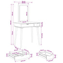 vidaXL Sminkasztal Készlet FAUSKE 2 pcs Fehér 76 x 50 x 143 cm