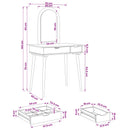 vidaXL Sminkasztal Készlet FAUSKE 2 pcs Fehér 76 x 50 x 143 cm
