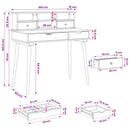vidaXL Sminkasztal Készlet FAUSKE 2 pcs Fehér 100 x 50 x 103,5 cm