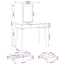 vidaXL Sminkasztal Készlet FAUSKE 2 pcs Fehér 100 x 50 x 143 cm