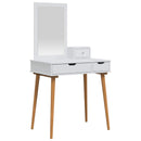 vidaXL Sminkasztal Készlet FAUSKE 3 pcs Fehér 76 x 50 x 143 cm