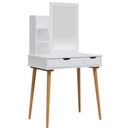 vidaXL Sminkasztal Készlet FAUSKE 3 pcs Fehér 76 x 50 x 143 cm