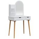 vidaXL Sminkasztal Készlet FAUSKE 3 pcs Fehér 76 x 50 x 143 cm