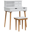 vidaXL Sminkasztal Készlet FAUSKE 3 pcs Fehér 76 x 50 x 103,5 cm