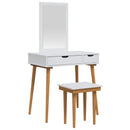 vidaXL Sminkasztal Készlet FAUSKE 3 pcs Fehér 76 x 50 x 143 cm