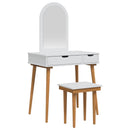 vidaXL Sminkasztal Készlet FAUSKE 3 pcs Fehér 76 x 50 x 143 cm