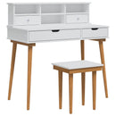 vidaXL Sminkasztal Készlet FAUSKE 3 pcs Fehér 100 x 50 x 103,5 cm
