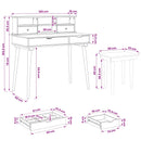 vidaXL Sminkasztal Készlet FAUSKE 3 pcs Fehér 100 x 50 x 103,5 cm