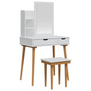 vidaXL Sminkasztal Készlet FAUSKE 4 pcs Fehér 76 x 50 x 143 cm