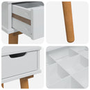 vidaXL Sminkasztal Készlet FAUSKE 4 pcs Fehér 76 x 50 x 143 cm