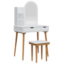 vidaXL Sminkasztal Készlet FAUSKE 4 pcs Fehér 76 x 50 x 143 cm