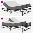vidaXL Elektromosan Állítható Ágykeret Fekete 150 x 200 cm Acél