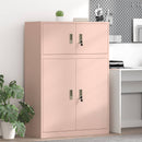 vidaXL Tárolószekrény 2 db Rózsaszín 90 x 40 x 130 cm Acél Zárolható