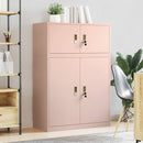 vidaXL Tárolószekrény 2 db Rózsaszín 90 x 40 x 130 cm Acél Zárolható