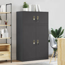 vidaXL Tárolószekrény 2 db Fekete 90 x 40 x 145 cm Acél Zárolható