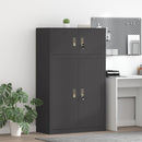 vidaXL Tárolószekrény 2 db Fekete 90 x 40 x 145 cm Acél Zárolható