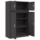 vidaXL Tárolószekrény 2 db Fekete 90 x 40 x 145 cm Acél Zárolható