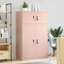 vidaXL Tárolószekrény 2 db Rózsaszín 90 x 40 x 145 cm Acél Zárolható